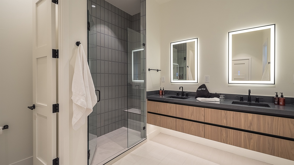Modern bathroom remodel by Saltbox Custom Homes